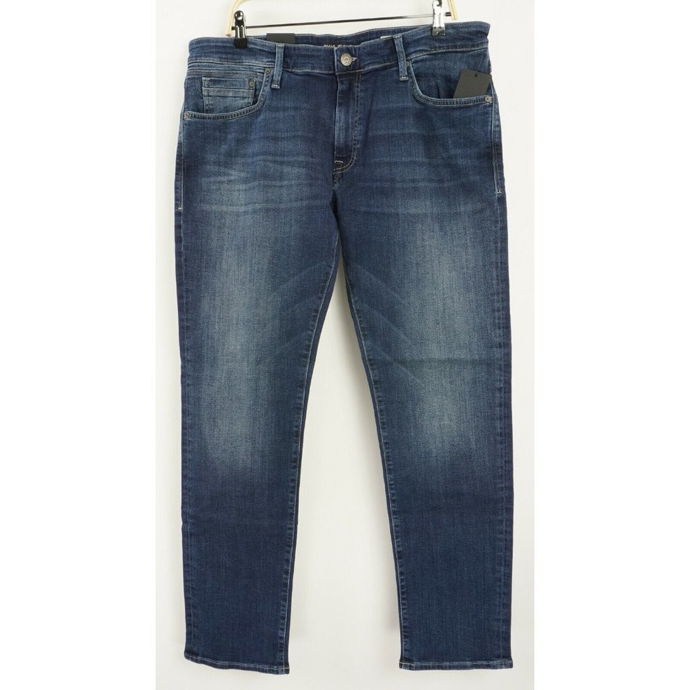 New 98$ Mavi Marcus Mens 36 x 32 Dark Blue Slim Straight Leg Stretch Denim Jeans